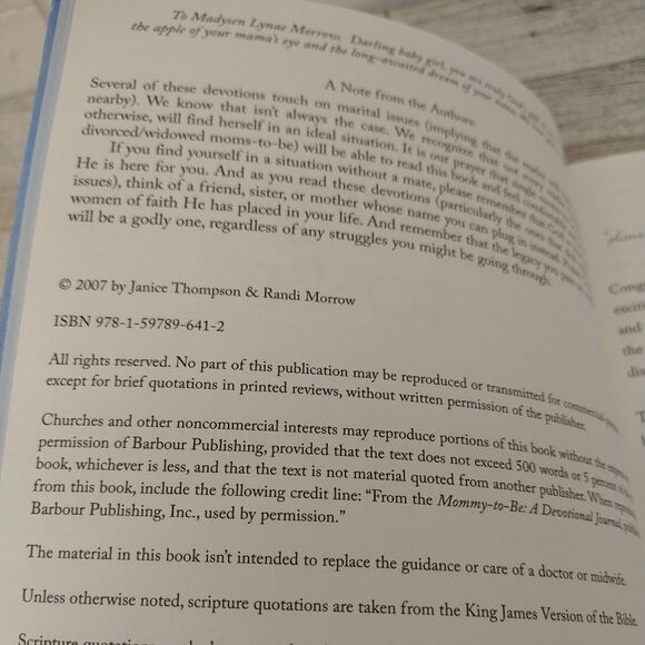 Mommy To Be Devotional Journal - Pregnancy Gift Book Faux Leather Blue - Unused - Picture 8 of 13